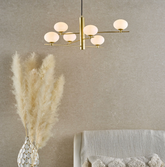 Jasper 6 Light Pendant Light Satin Gold